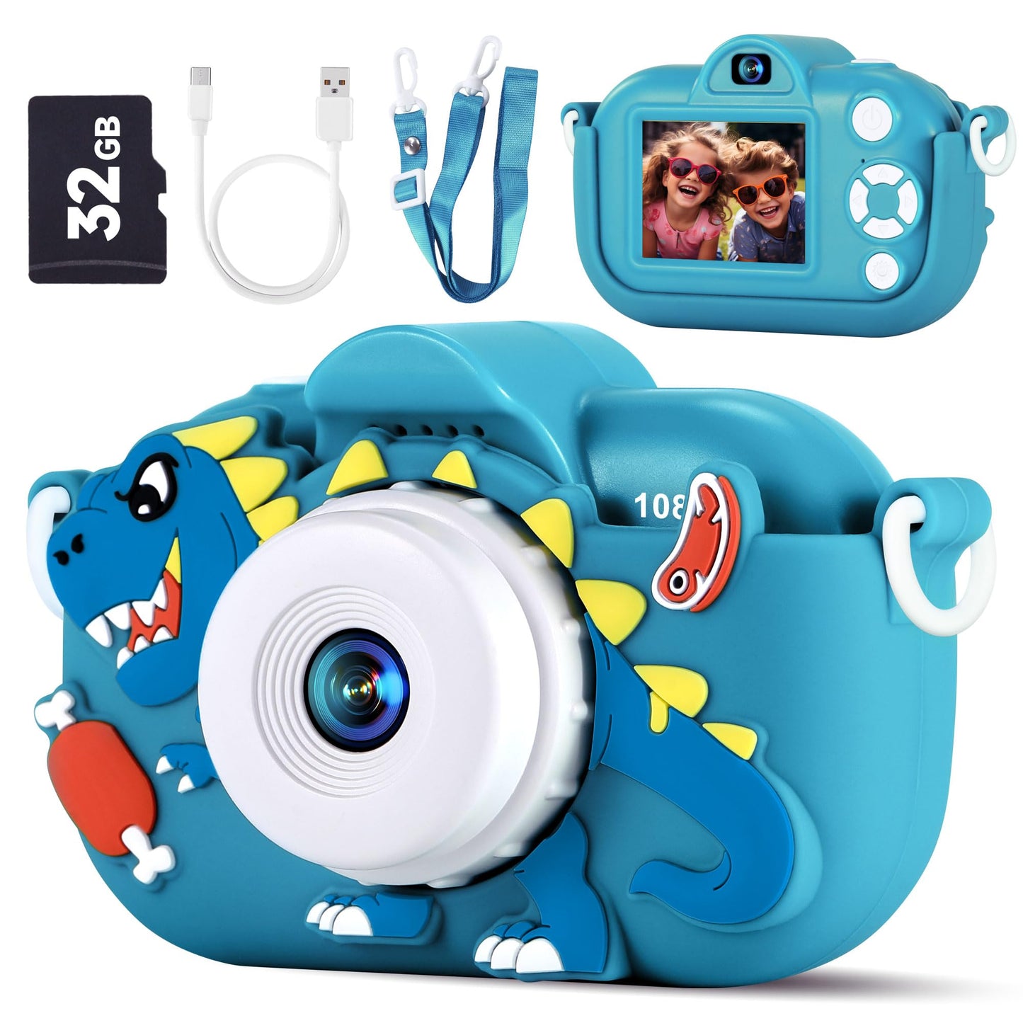 Hot Kids Camera Boys Toys for 3 4 5 6 7 8 9 Years Old Boys, 48MP Dual Lens Kids Digital Camera Christmas Birthday Gifts, 1080P HD Video Selfie Toddler Camera with 32G SD Card