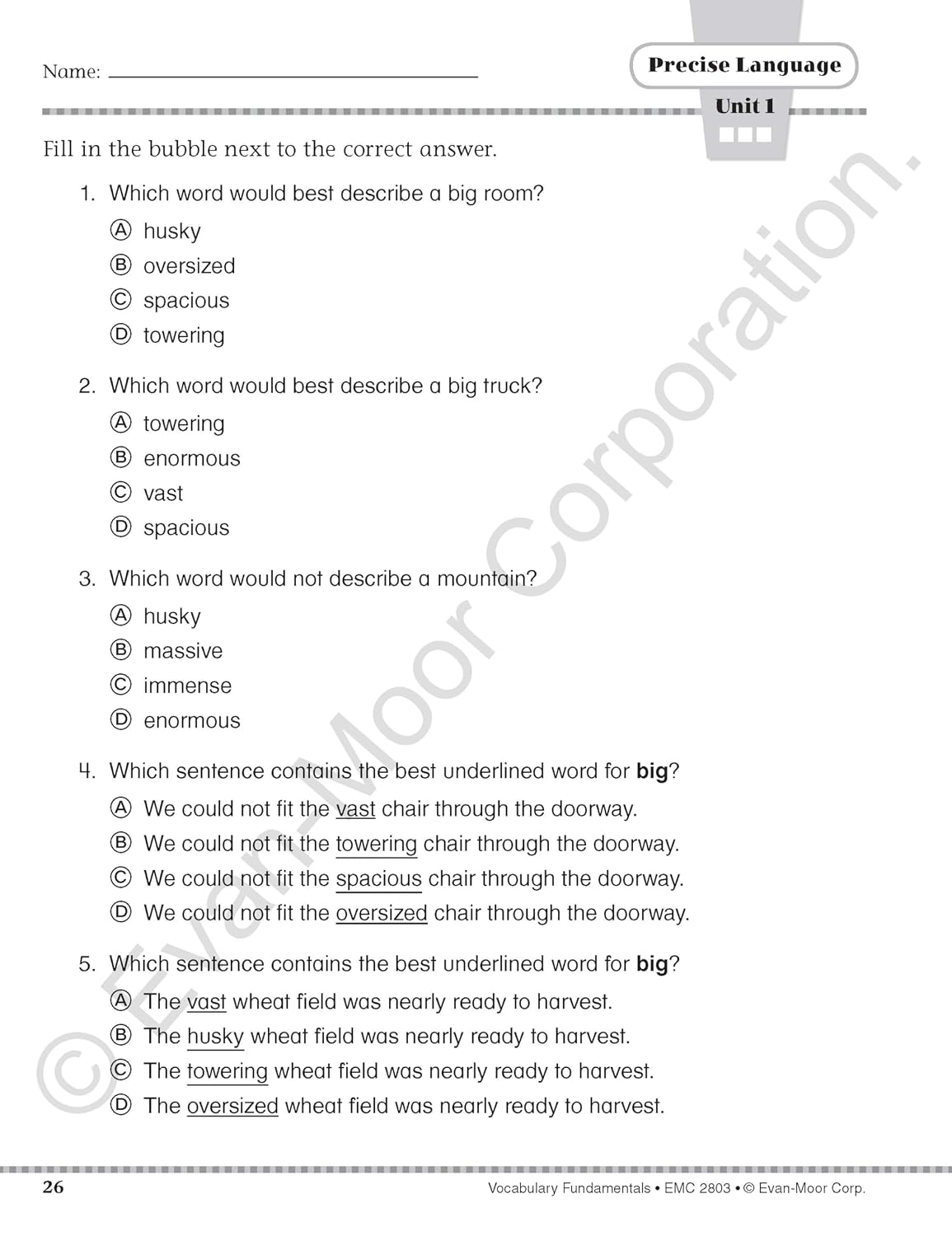 Hot Evan-Moor Vocabulary Fundamentals, Grade 3 Homeschool and Classroom Resource, Reproducible Worksheets, Compound Words, Synonyms, Antonyms, Homophones, Homographs, Prefixes, Root Words, Idioms