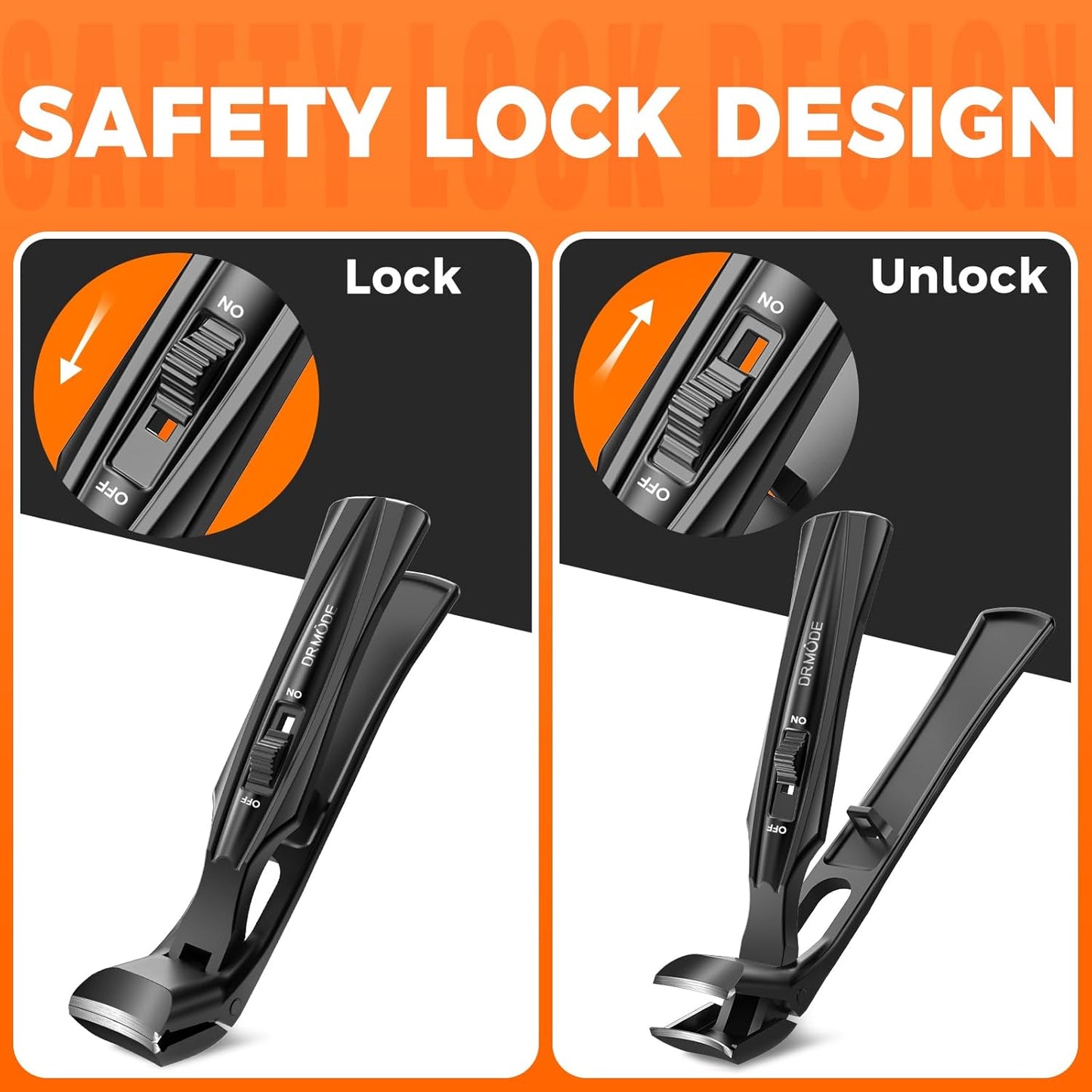 HotToenail Clippers for Seniors Thick Toenails, Upgrade Angled Head Large Toe Nail Clippers for Men with Wide Jaw Opening, Sharp Heavy Duty Fingernail Clipper Cutter with Catcher Long Handle -Black