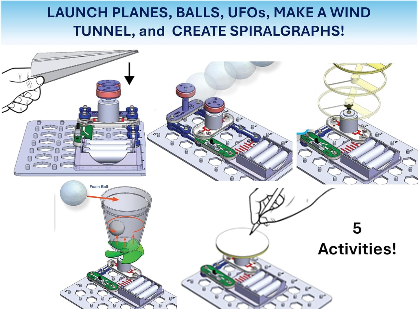 Hot Snap Circuits Flight Deck Science/STEM Toy kit | Ages 8+ | Construction Gift for Boys and Girls