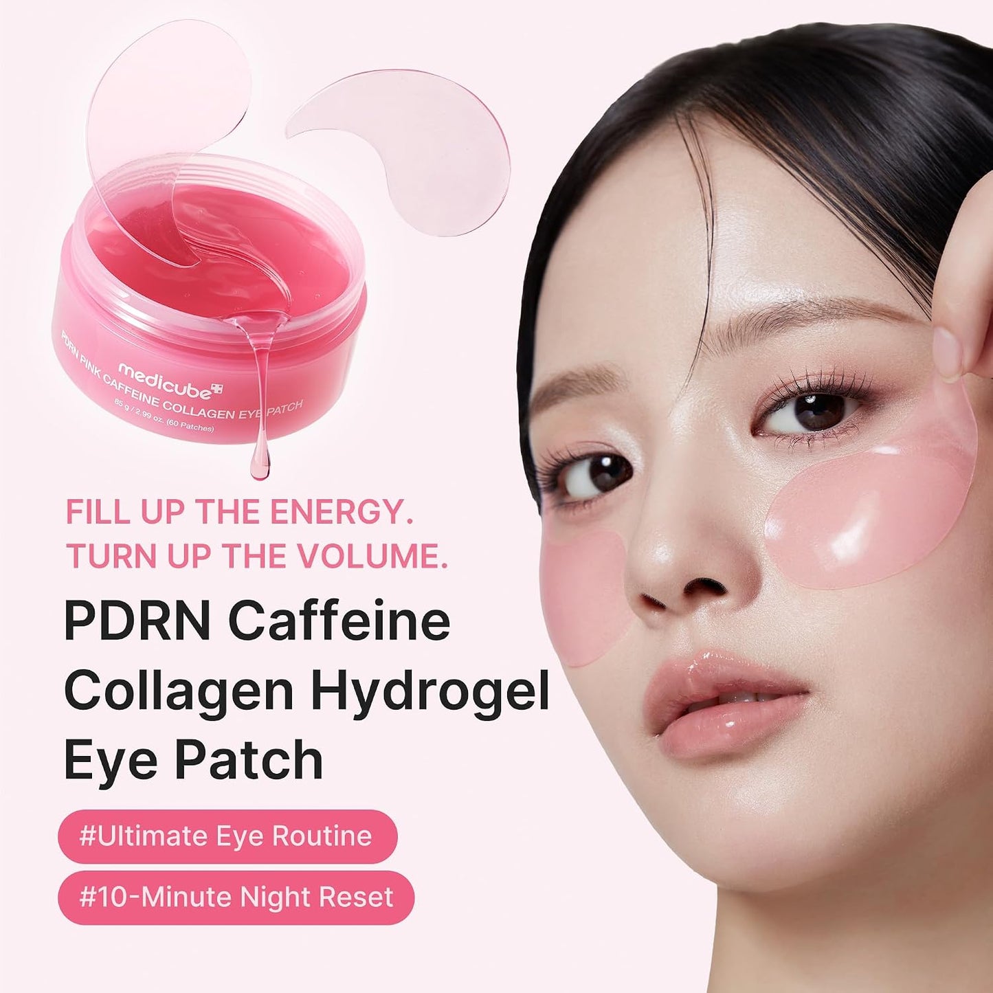 Hotmedicube Eye Patch PDRN Caffeine Collagen | Gel Eye Patches for the appearance of Dark Circles, Undereye Bags | Firming, Age-Defying Care with Retinol, Collagen | Korean Skincare | 30 Pairs