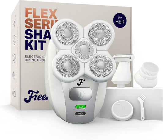 HotFreebird FlexSeries Electric Razor for Women - Silk Smooth Legs, Body Hair, & Pubic Shaver - for Private Area, Sensitive Skin, Bikini Trimmer