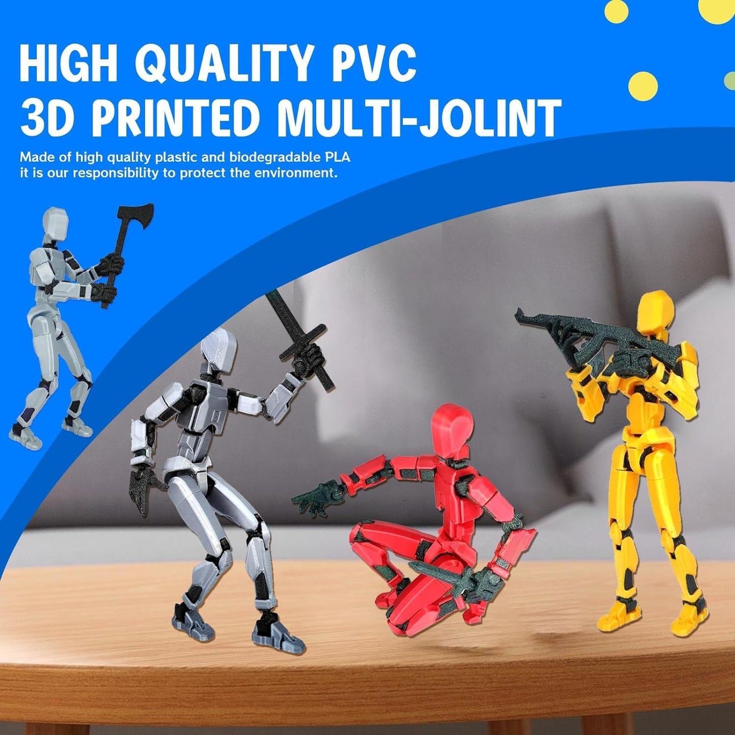 Hot MerryXD 6 Pack Assembly Completed T13 3D Action Figure,Dummy Nova Titan Lucky 13 Action Figure 3D Printed Multi-Jointed Movable Toy