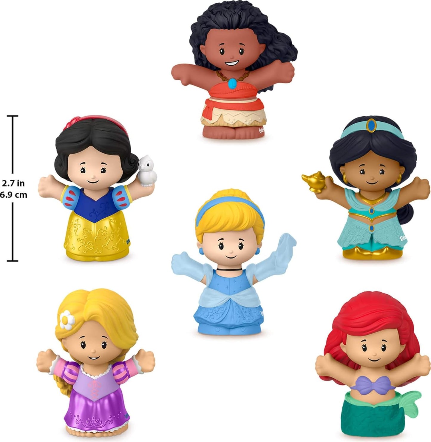 HotFisher-Price Little People Disney Princess, 6 Figures Ages 18+ Months | 6 characters included: Moana, Ariel, Snow White, Rapunzel, Cinderella, Jasmine, toddler-safe plastic