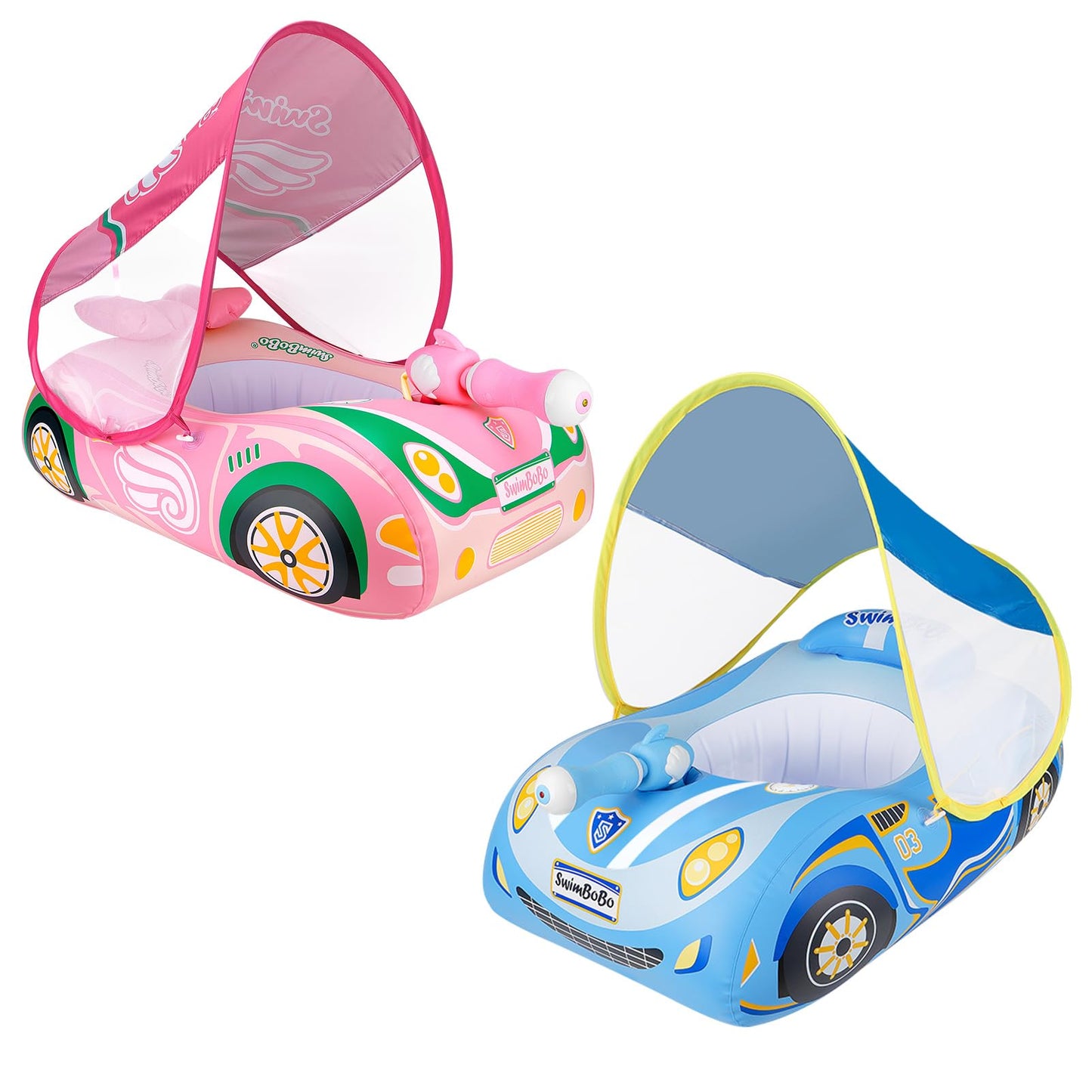 Hot Toddler Float Inflatable Baby Swim Float with Canopy and Seat Pool Toys for Kids 3+ Years Old