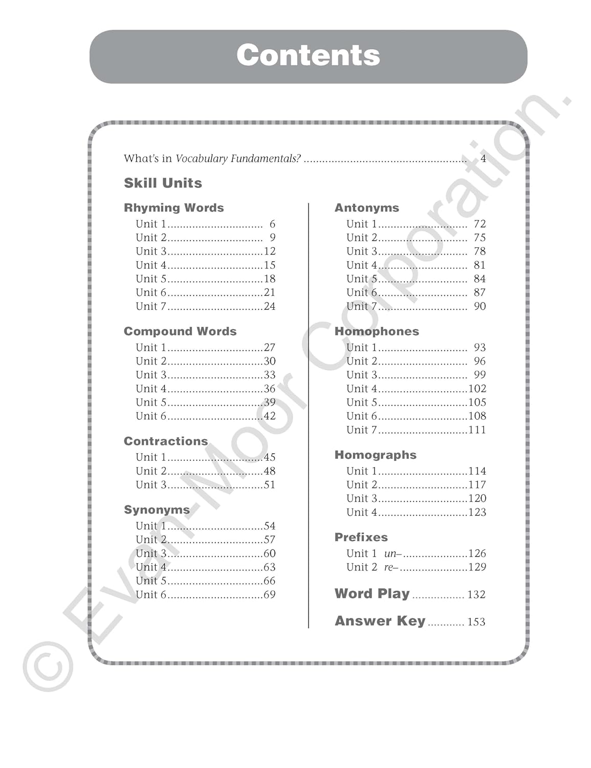 Hot Evan-Moor Vocabulary Fundamentals, Grade 1 Homeschool and Classroom Resource, Reproducible Worksheets, Compound Words, Synonyms, Antonyms, Homophones, Homographs, Prefixes, Word Skills, Practice, Play