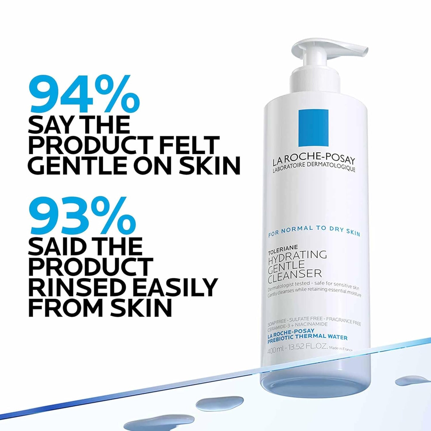 HotLa Roche-Posay Toleriane Hydrating Gentle Face Cleanser, Hydrating Facial Cleanser With Niacinamide + Ceramides, Daily Face Wash For Dry Skin To Normal Skin, Sensitive Skin Tested, Fragrance Free