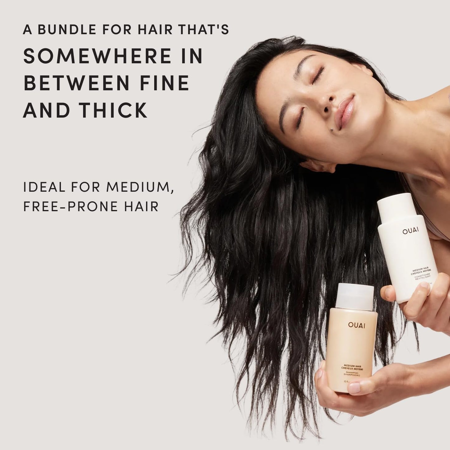 HotOUAI Medium Hair Shampoo and Conditioner Set - Sulfate-Free Shampoo and Conditioner for Women & Men - Made with Keratin, Shea Butter & Avocado Oil - Free of Parabens & Phthalates (10 Fl Oz)