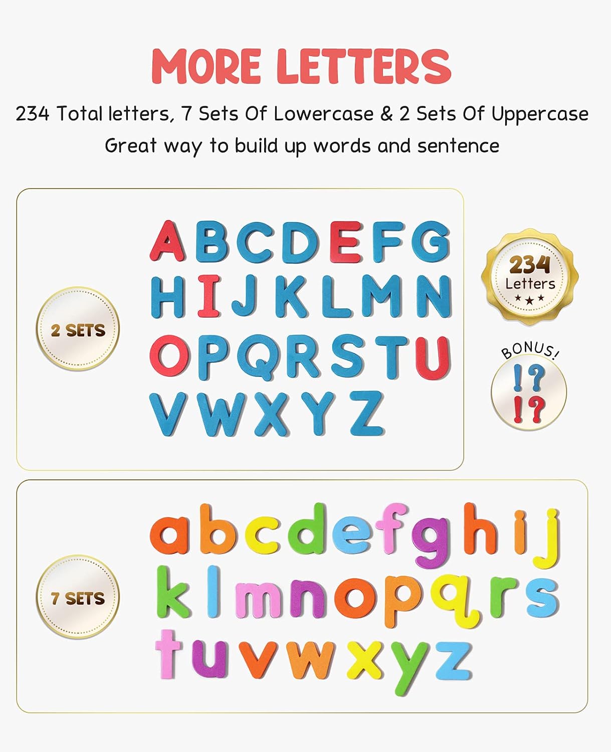 Hot Gamenote Classroom Magnetic Alphabet Letters Kit 238 Pcs with Double - Side Magnet Board - Foam Alphabet Letters for Preschool Kids Toddler Spelling and Learning Colorful ABC Education Fridge Magnets