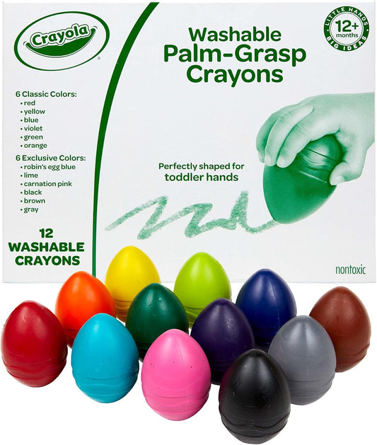 HotCrayola Large Egg Crayons (12ct), Classroom Must Haves, Teacher School Supplies for Toddlers, Kindergarten & Elementary, Ages 1+