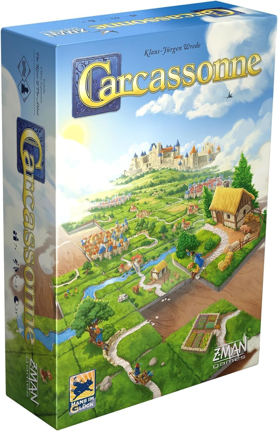 HotCarcassonne Board Game - Classic Tile Placement Strategy, Medieval Adventure for Adults & Families, Adult Board Games, Family Fun, Kids 8-12, 2-5 Players Ages 7+, 35 Minute Playtime