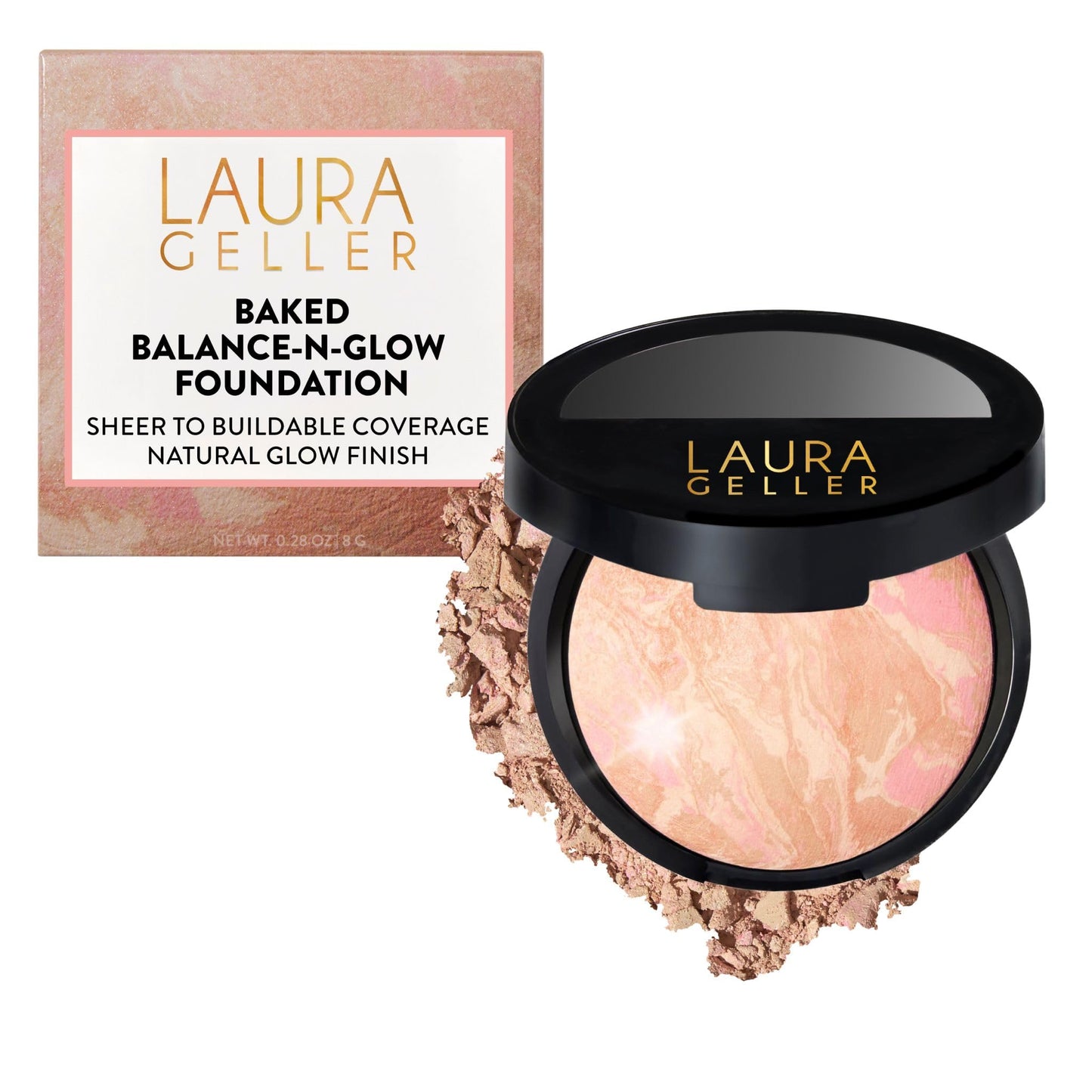 HotLAURA GELLER NEW YORK Baked Balance-n-Glow Illuminating Powder Foundation – Medium – Handmade in Italy – Pearl-Infused Satin Finish – Vitamin C Brightening – Buildable Sheer Coverage – For Mature Skin