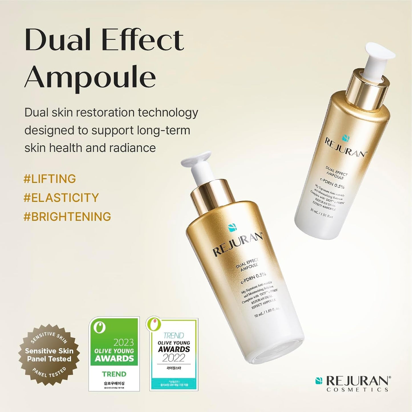 HotREJURAN® Dual Effect Ampoule, DOT DUAL c-PDRN® - Salmon DNA Face Serum for Deep Rejuvenation, Wrinkle Care, Firming, Skin Elasticity with Visible Anti-Aging Results. Korean Skincare (1.01 fl oz)