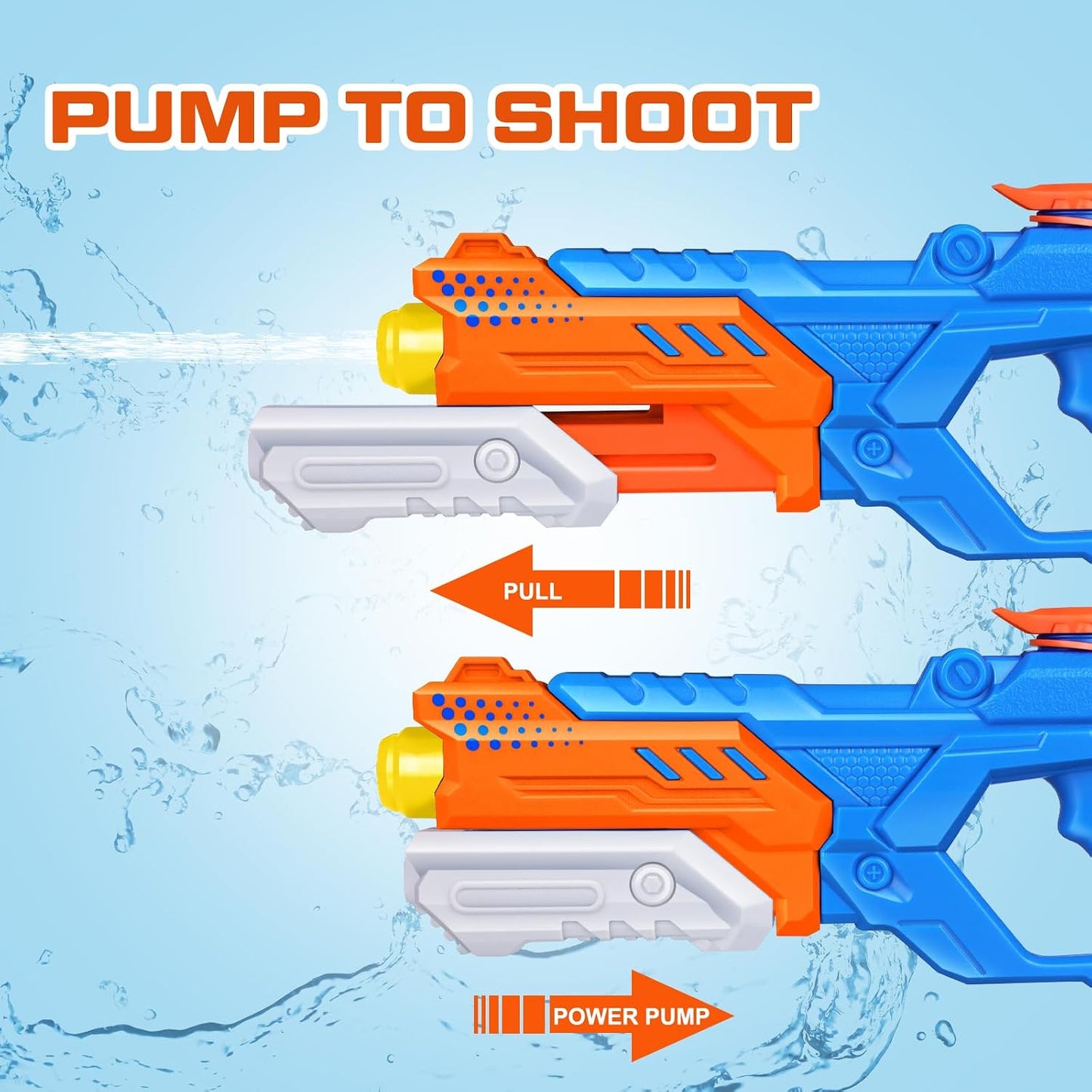 Hot Quanquer 600cc Water Guns for Kids & Adults - 6 Pack Super Squirt Blasters Soaker with Long Range, High Capacity Pump Action, Summer Swimming Beach Outdoor Water Fighting Play Pool Toys for Boys Girls