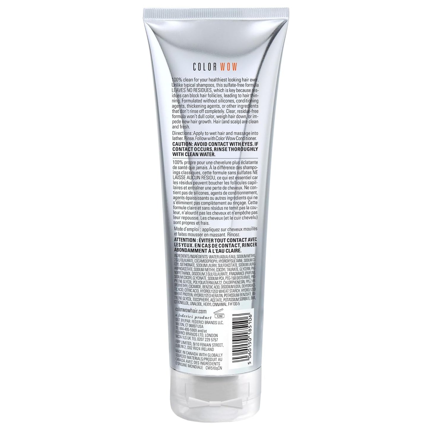 HotCOLOR WOW Color Security Shampoo, Sulfate-Free Residue-Free Shampoo for Healthy-Looking Hair and Scalp