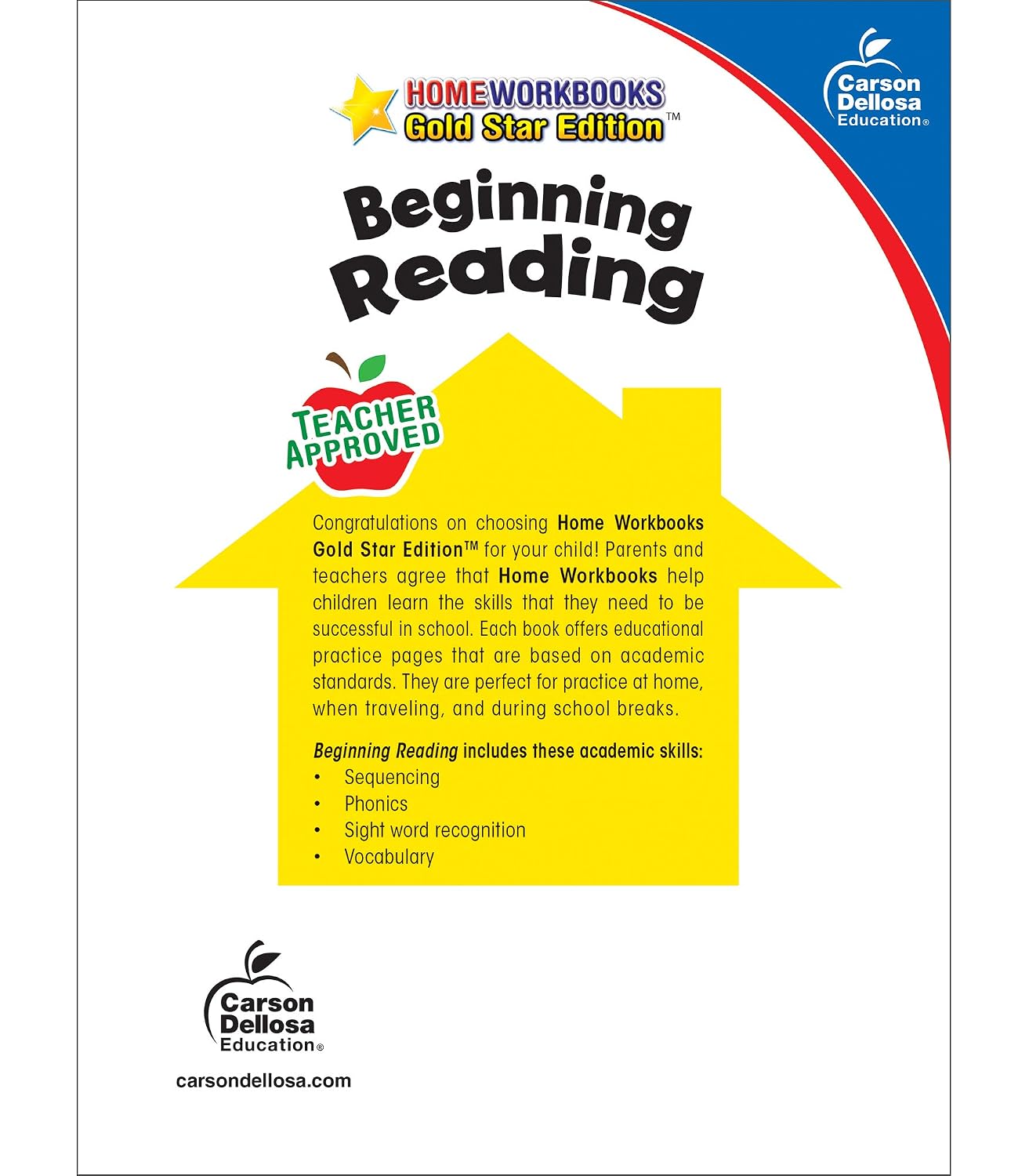 Hot Carson Dellosa Beginning Reading Book, Kindergarten Workbook With Sight Words, Vocabulary, Phonics, and Sequencing Practice, Classroom or Homeschool Curriculum (Volume 3)