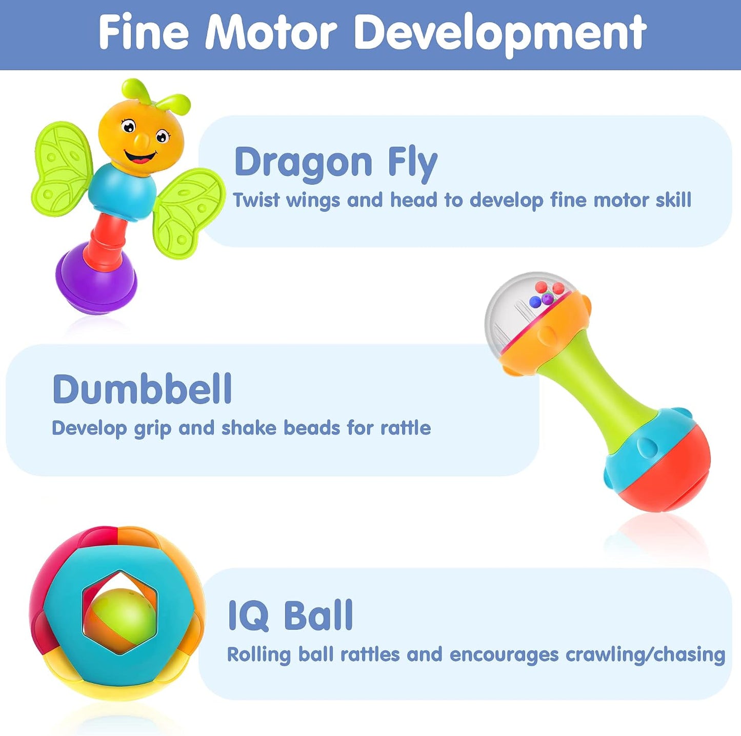 Hot iPlay, iLearn 10pcs Baby Rattles Toys Set, Infant Grab Shake Rattle, Easy Hold Sensory Teether, Babies Development Learning Music Toy, Newborn Shower Birthday Gift 1 2 3 4 5 6 7 9 10 12 Month Boy Girl