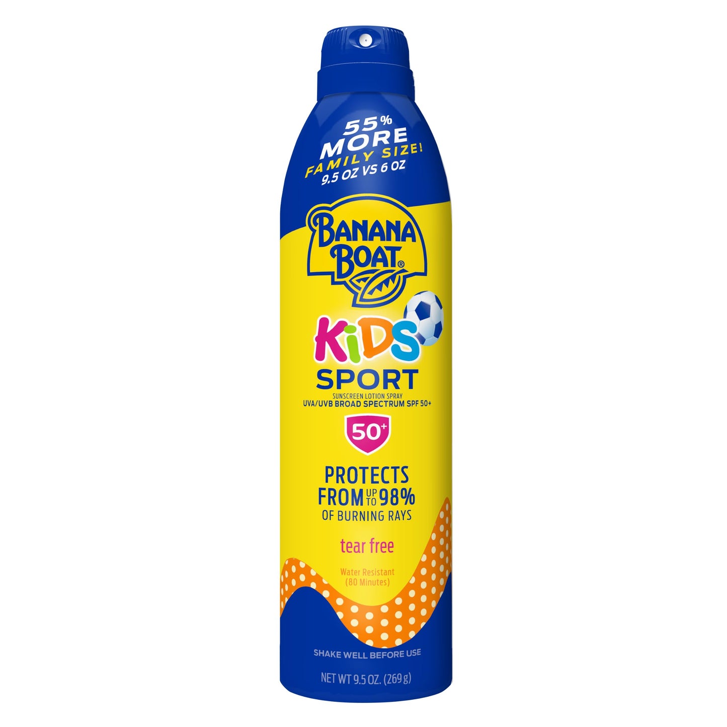 HotBanana Boat Sport Kids Sunscreen Spray SPF 50, Twin Pack | Spray Sunscreen for Kids, Childrens Sunblock SPF 50, Oxybenzone Free, 6oz each