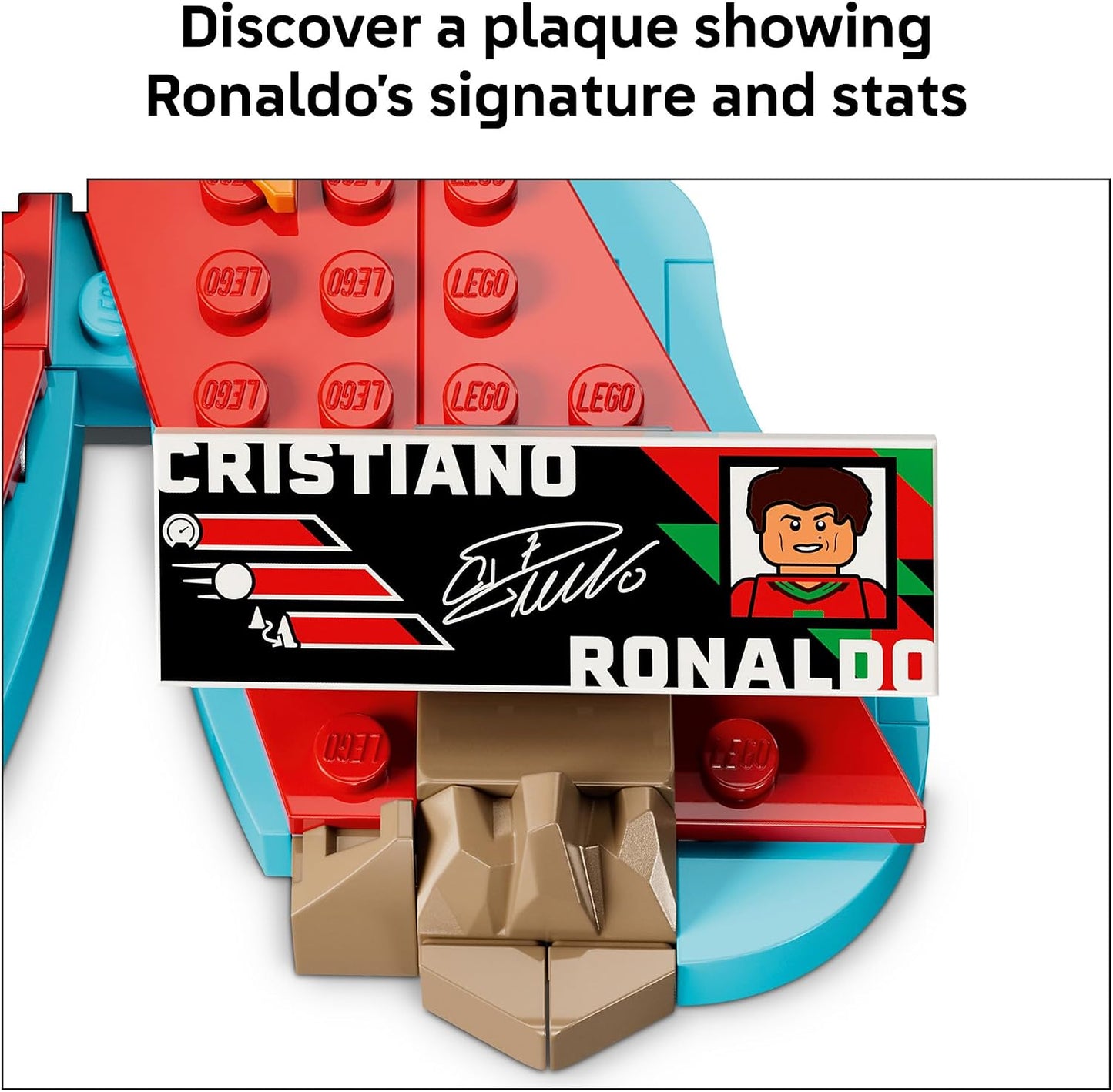 HotLEGO Editions Cristiano Ronaldo – Soccer Highlights - Building Set for Boys & Girls, Ages 10+ - Collectible Soccer Gift with Plaque - Kids Bedroom or Shelf Decor - 43012