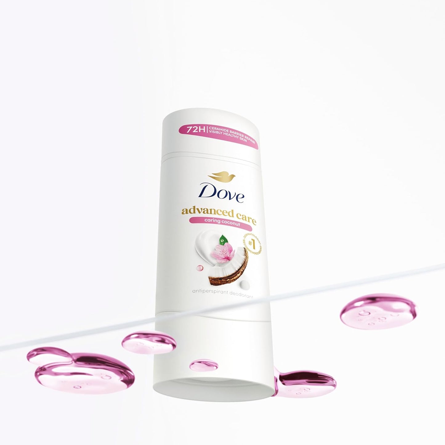 HotDove Advanced Care Antiperspirant Caring Coconut, 2 Count Deodorant Stick for Women, for 48 Hour Protection And Soft And Comfortable Underarms, 2.6 oz