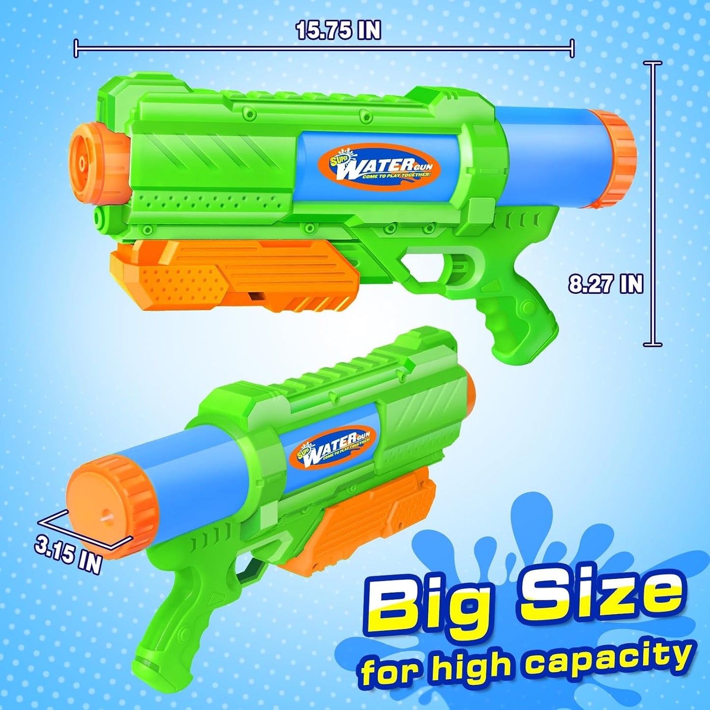 Hot Super Water Gun for Kids Adults: 2 Pack Super Water Gun Soaker 1200cc Squirt Blasters with Impressive Range - Ideal Toys for Boys Girls Summer Outdoor Swimming Pool Water Toys Fun