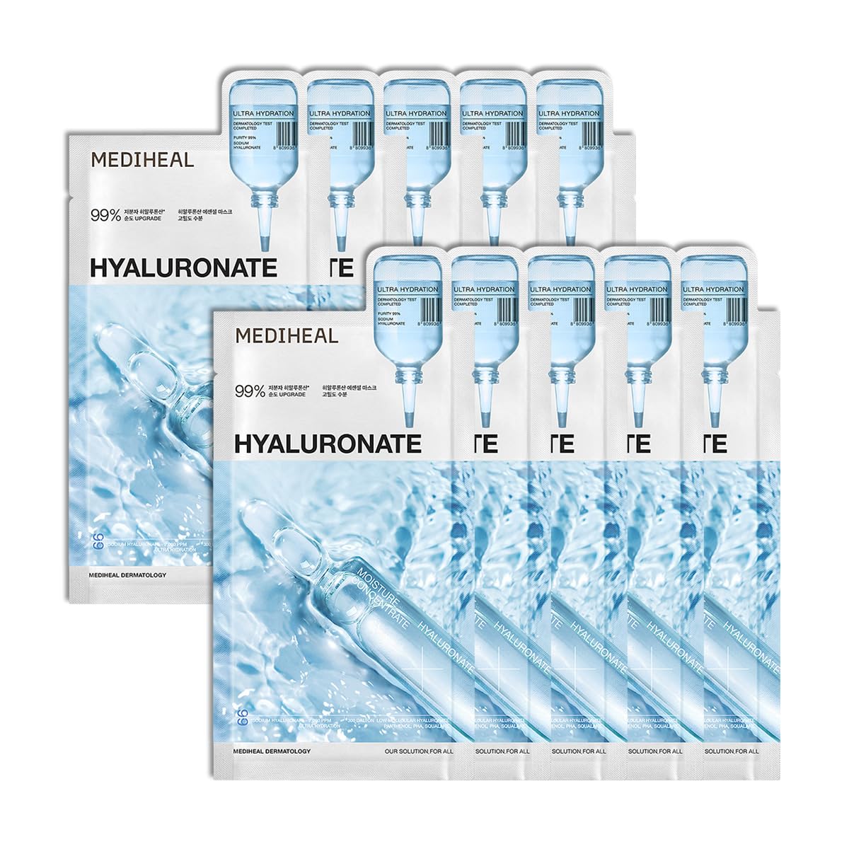 HotMEDIHEAL Madecassoside Essential Face Sheet Mask, Blemish Repair (10ea) | with Centella Asiatica, Ceramide for Soothing Care | Suitable for Sensitive Skin | Plastic-Free Vegan Sheet | Korean Skincare