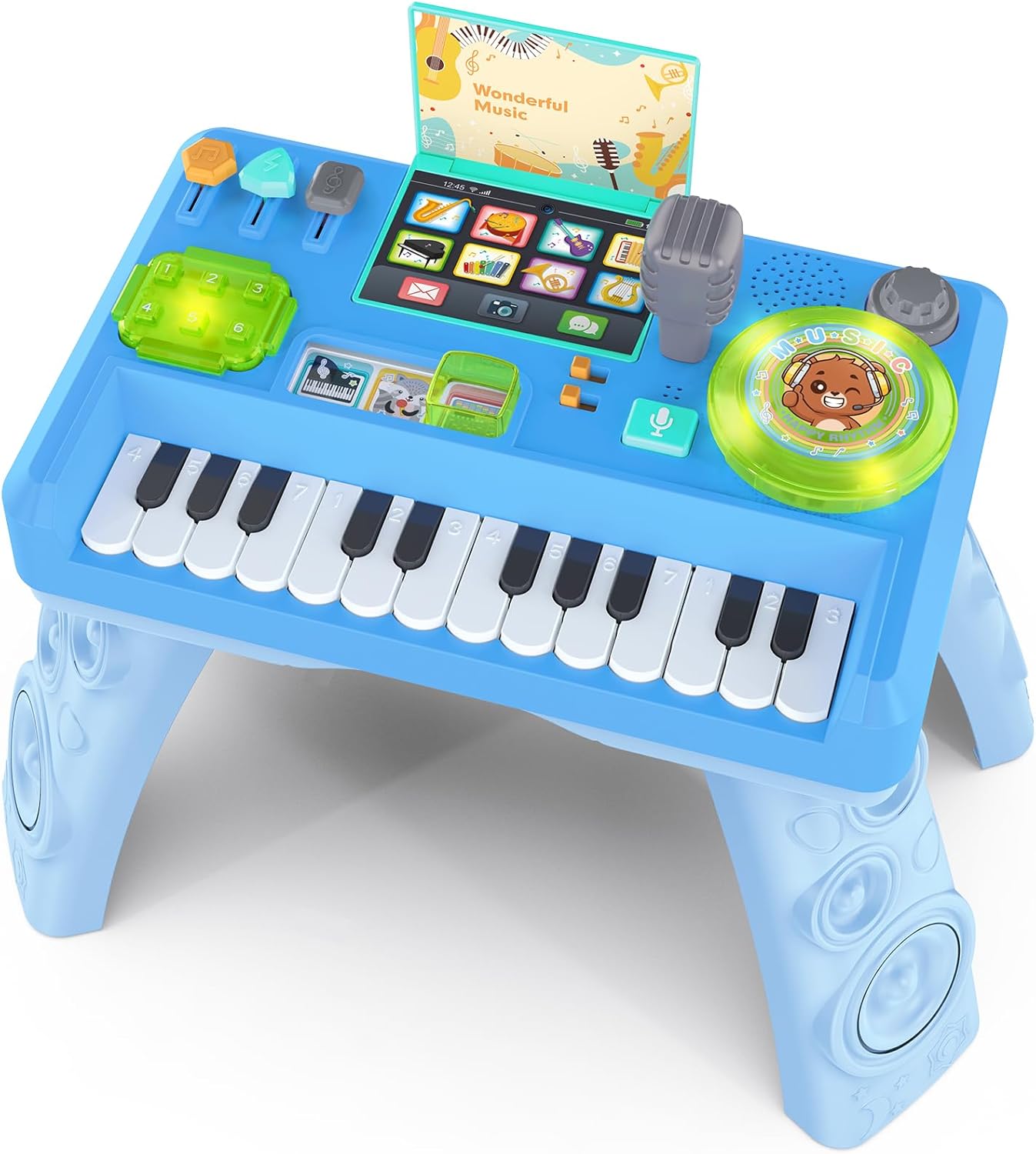 HotBaby DJ Activity Table for Toddlers, Baby Musical Piano Toys with Music & Light Toddler Learning Educational Infant Toy for Boy Girl First Birthday Gifts
