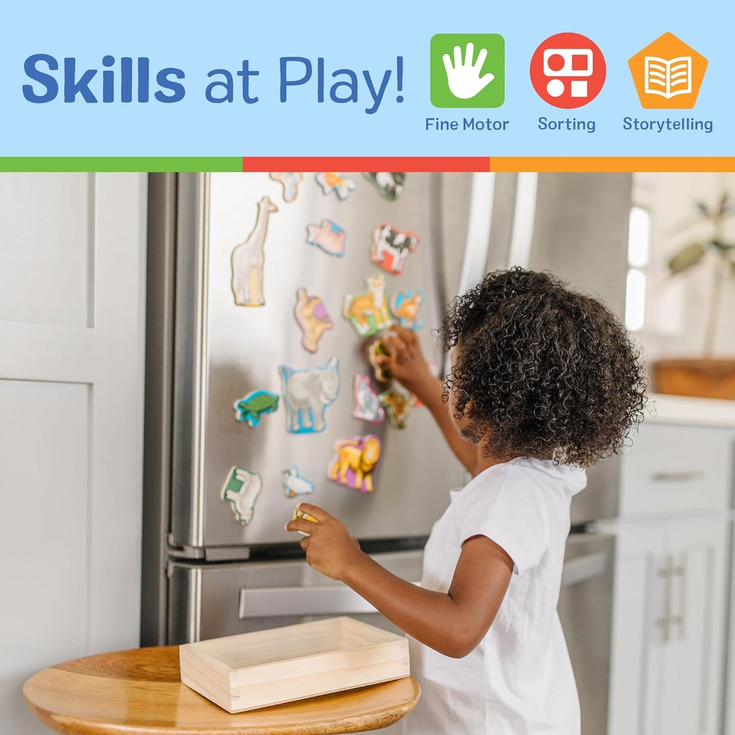 HotMelissa & Doug Wooden Animal Magnets Set (20 Pieces) – Farm, Zoo & Pet Fridge Magnets in Storage Box – Montessori Preschool Learning Toys for Toddlers & Kids Ages 2+ - FSC-Certified