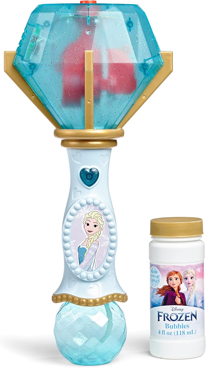 Hot Little Kids Disney Frozen Elsa Light and Sound Musical Bubble Wand, Includes Bubble Solution (20513)