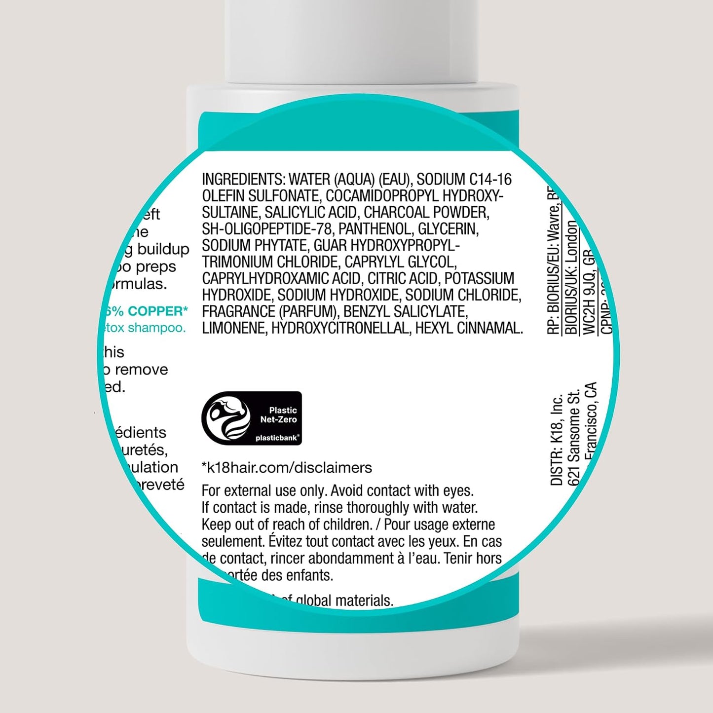 HotK18 Peptide Prep™ Detox Shampoo - Color Safe Clarifying Shampoo for Build Up Removal - Gently Removes Dirt, Oil + Metals from Hard Water with Activated Charcoal + Salicylic Acid