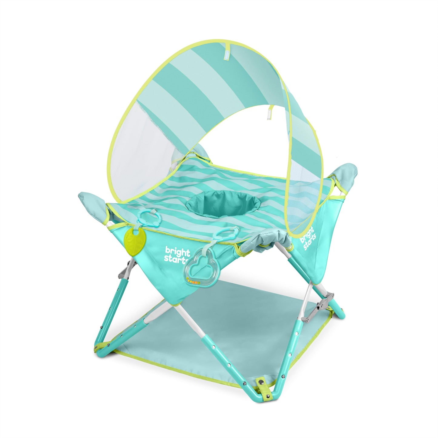Hot Bright Starts Pop 'N Jump Portable Baby Jumper, Foldable Indoor/Outdoor Baby Jumper with Owl Forest Sensory Activities, Ages 6–12 Months
