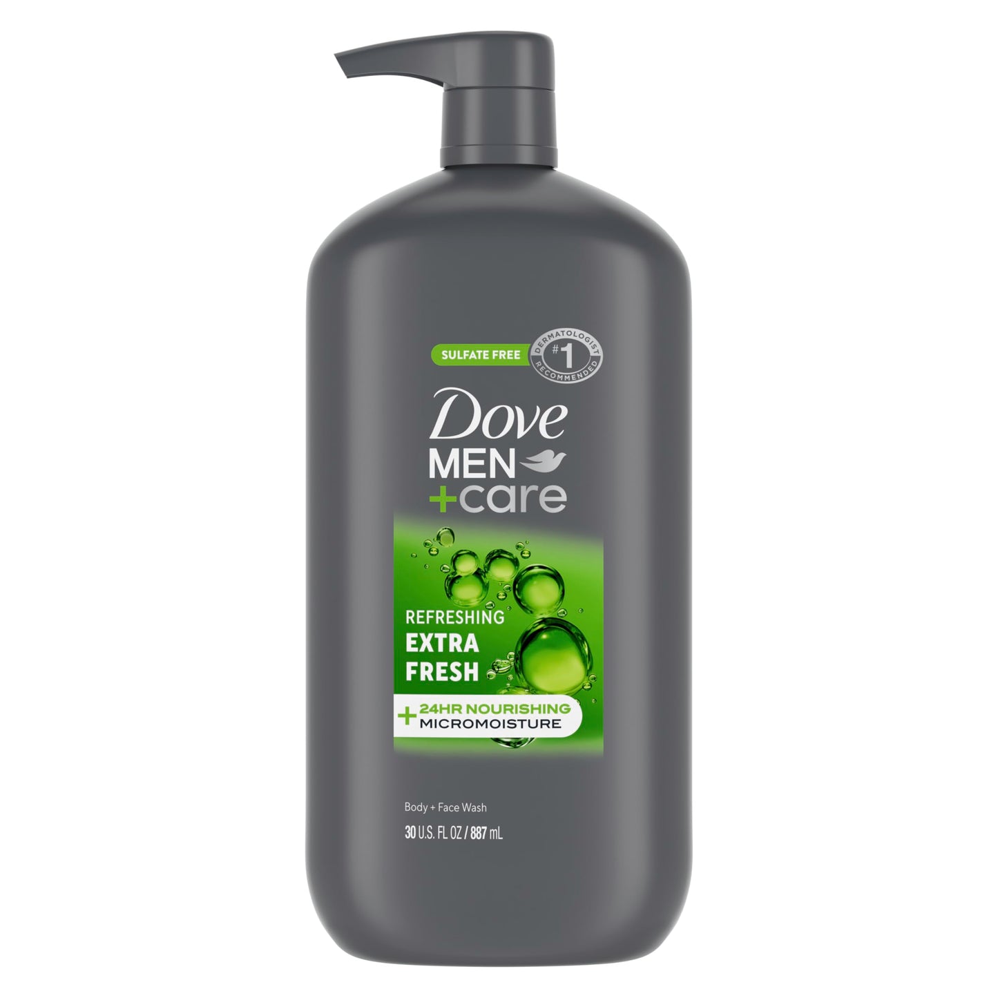 HotDOVE MEN + CARE Body and Face Wash Refreshing Extra Fresh Men's Body Wash with 24-Hour Nourishing Micromoisture Technology 30 oz