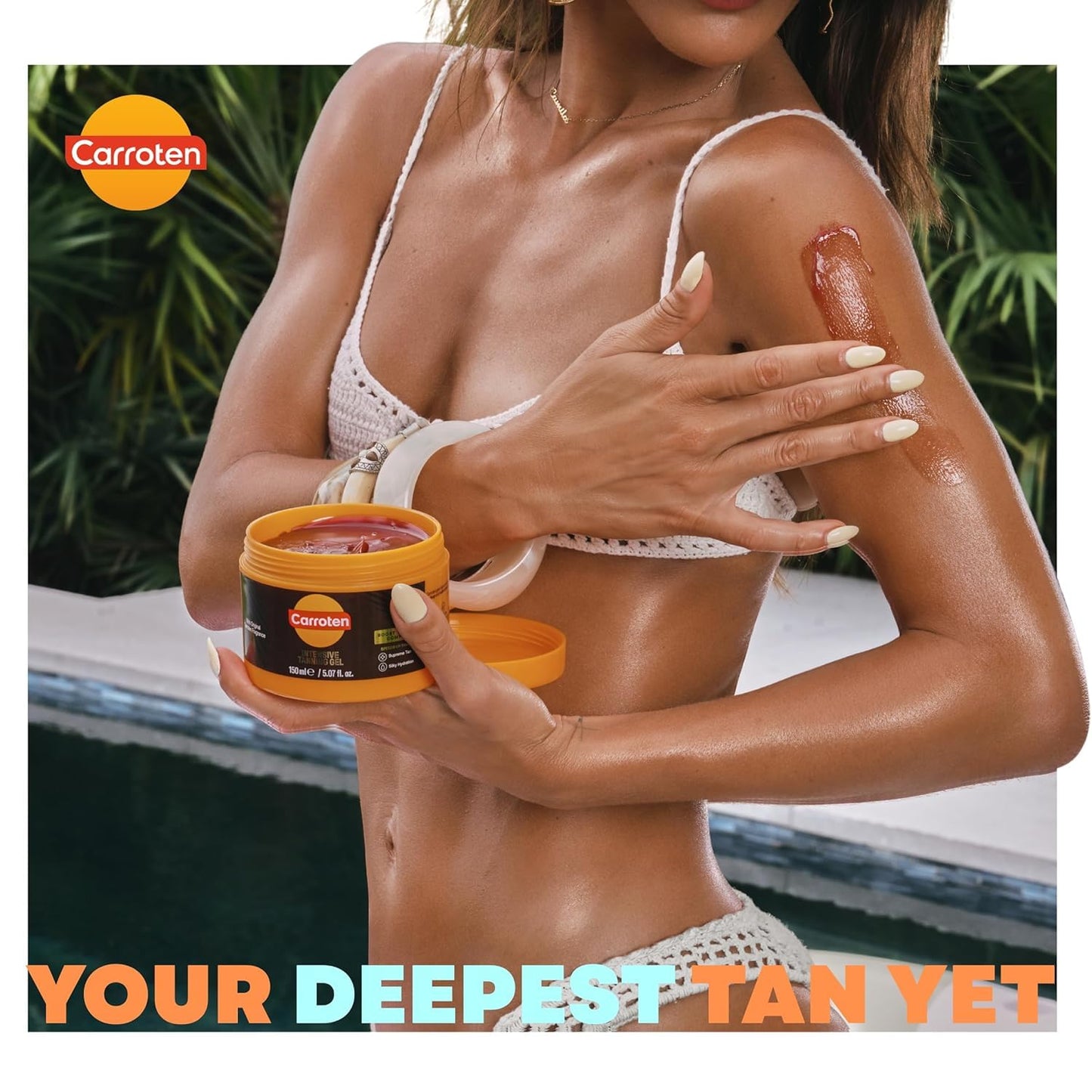 HotCarroten Intensive Tanning Gel | Browning Tan Accelerator | Non-Greasy, Water-Resistant with Carrot and Coconut Oil | Vitamin A & E For Moisture & Hydration | Made in Greece | 5 Fl Oz