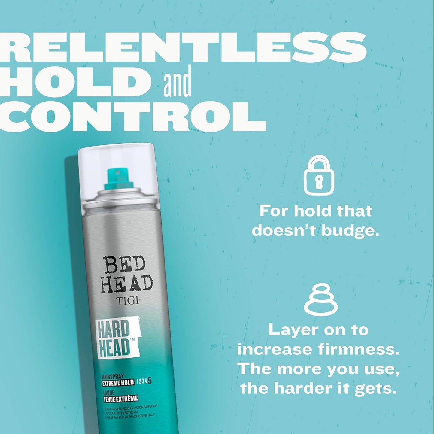 HotTIGI Bed Head Hard Head Hair Spray – Extra Strong Hold for All Day Style and All Hair Types, 11.7 oz