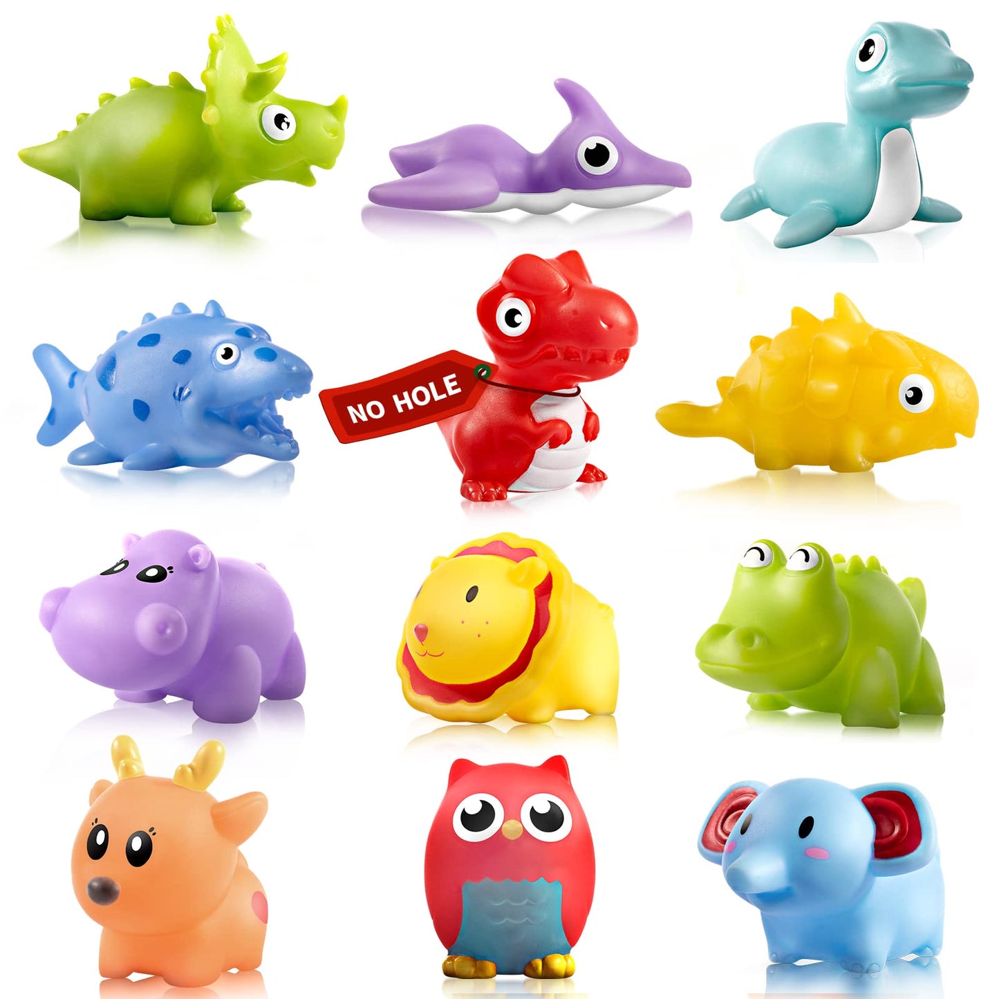 HotHely Cancy Infant Bath Toys for 18 Months - No Hole Animal Bathtub Toys, Baby Bath Tub Toys