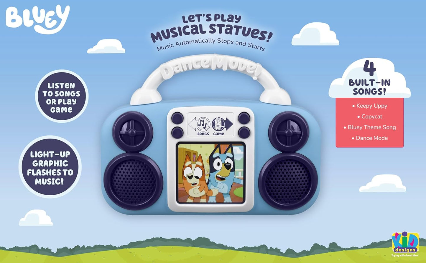 Hot eKids Bluey Toy Music Player, Toddler Toy with Built-in Music and Lights (Bluey)