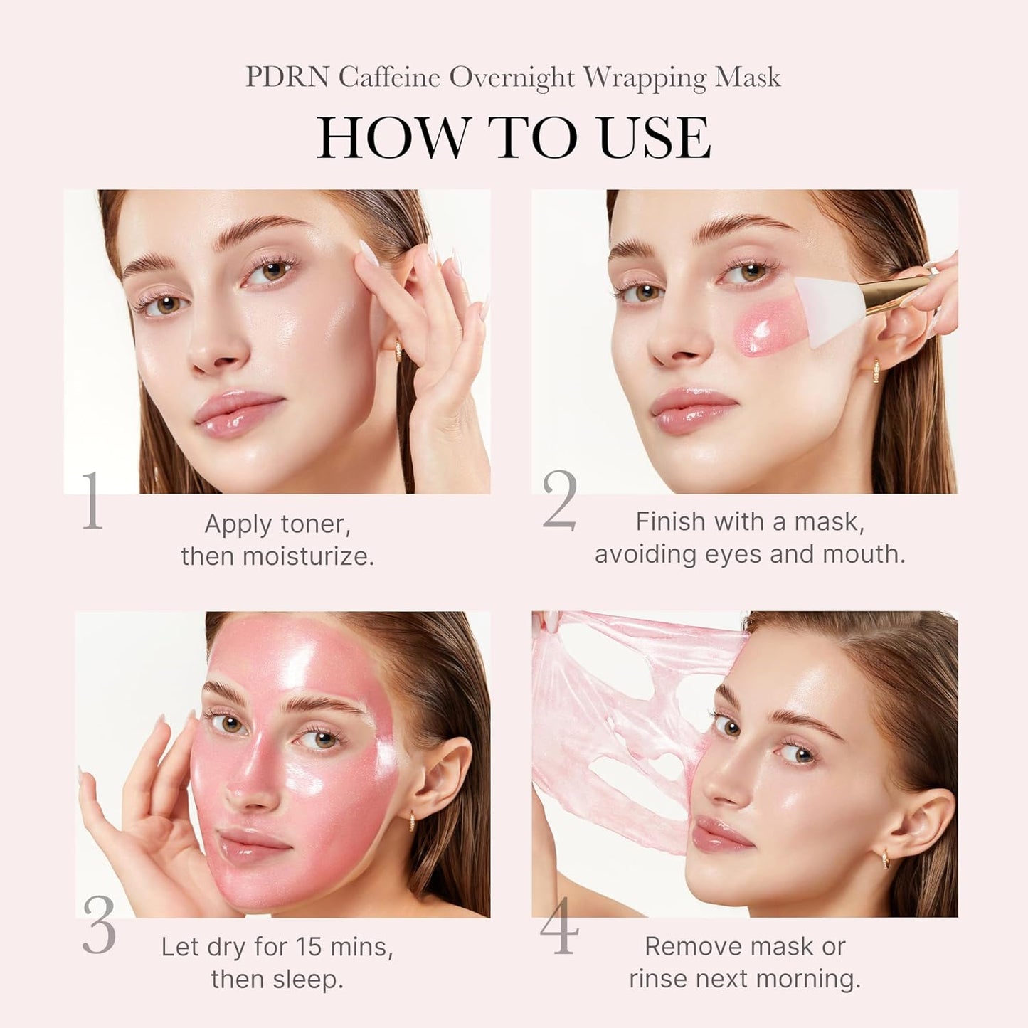 Hotmedicube Wrapping Mask PDRN Caffeine Overnight Peel Off Facial Mask | Firming, Depuffing & Hydration | Caffeine, Collagen For Refined, Glass Skin & Face Contour Support | Korean Skin Care, 2.53 fl.oz