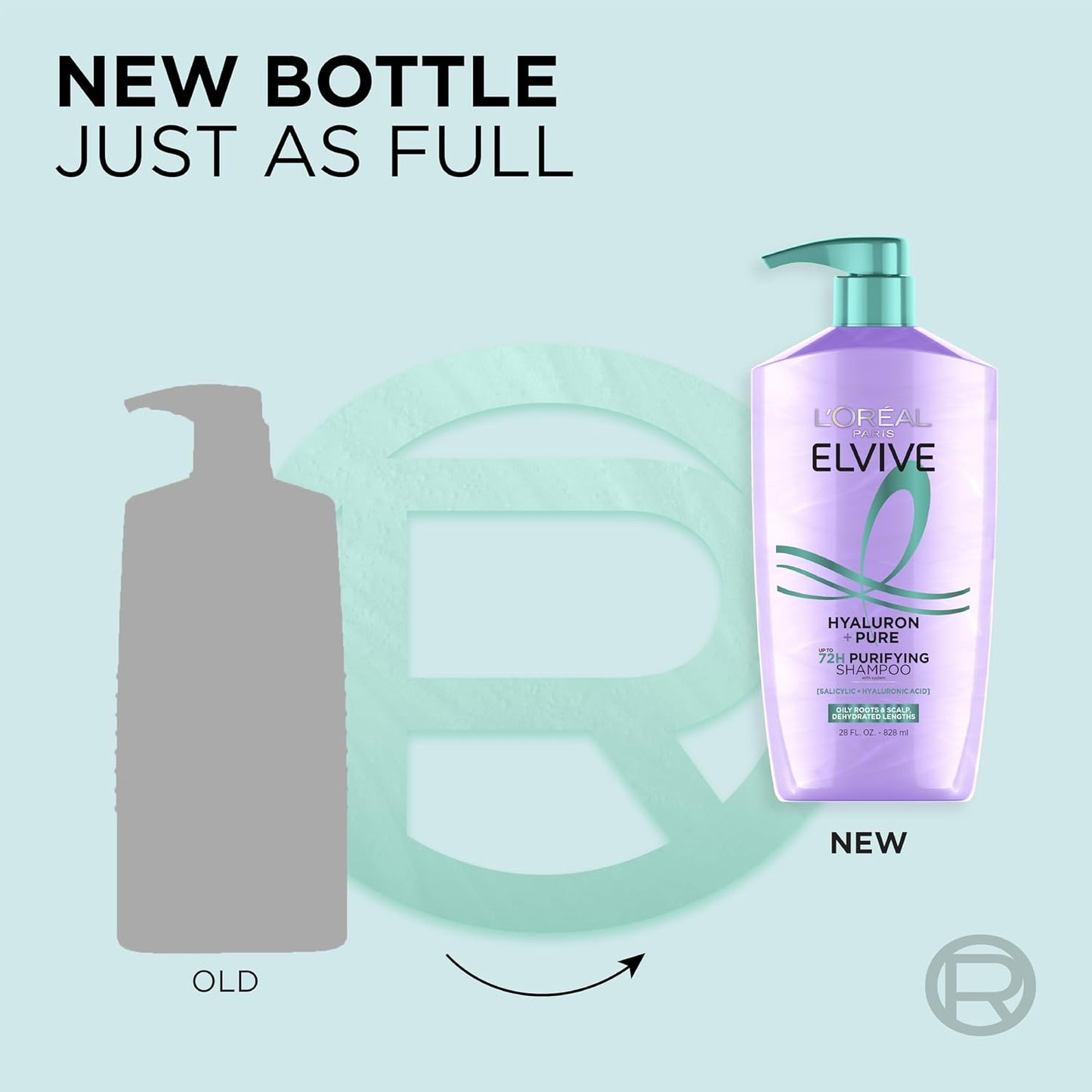 HotL'Oreal Paris Elvive Hyaluron + Pure Shampoo and Conditioner Set, Clarifying Shampoo and Rehydrating Conditioner with Salicylic Acid and Hyaluronic Acid, 56 Fl Oz Set