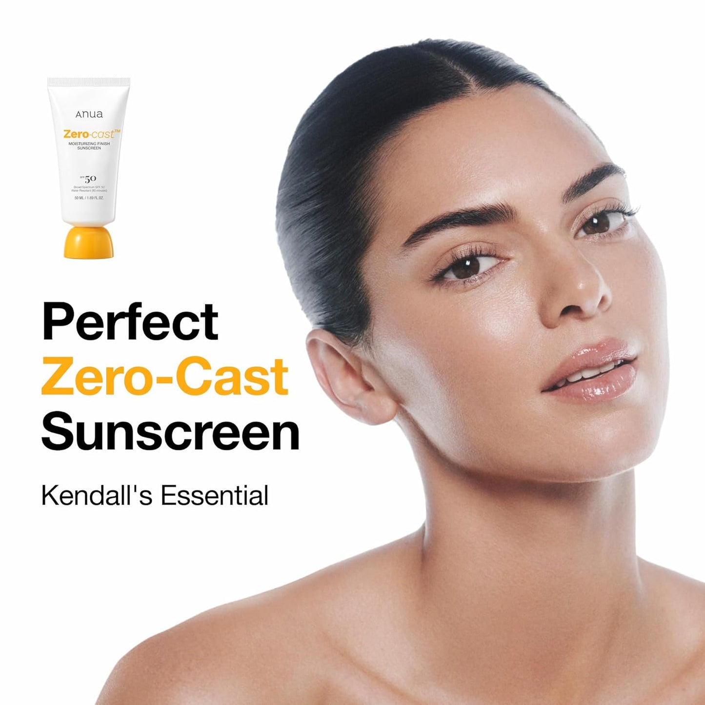 HotAnua, Zero-Cast Moisturizing Sunscreen SPF 50, Glow Natural Sunscreen for face, No White Cast, Hyaluronic Acid, Niacinamide, Oil-Free, Korean Skincare, 1.69 fl oz
