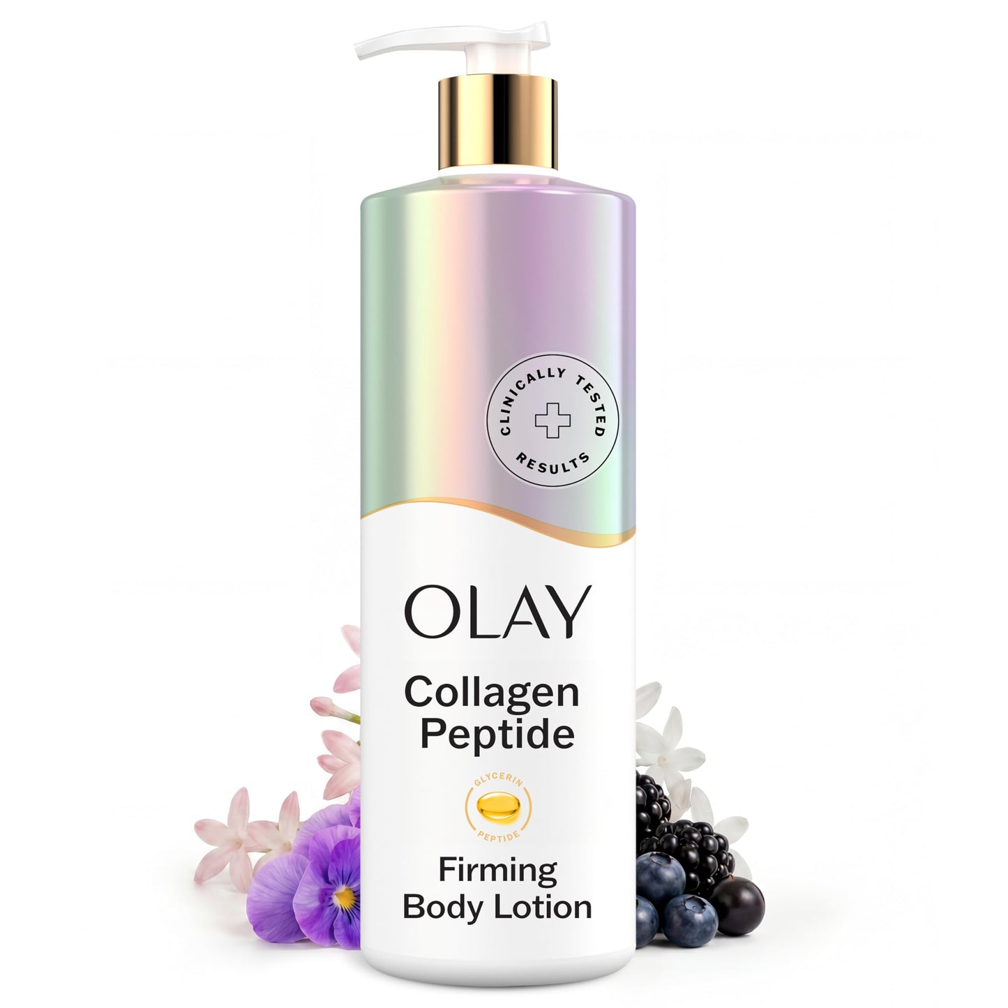 HotOlay Super Serum Hand & Body Lotion for Dry Skin, 24hr Long Lasting Hydration, 5+ Ingredient Complex for Bright Even Firm Luminous Skin, Sweet Vanilla & Soft Wood Scent, 18.5 fl oz