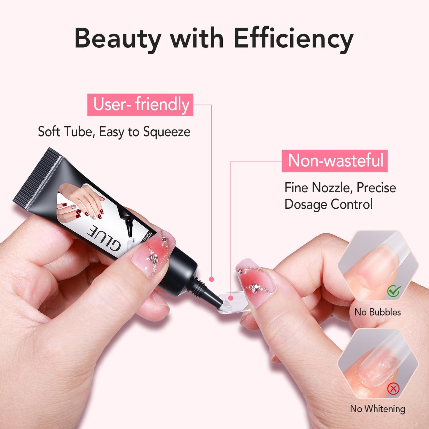 HotCurvlife Newly Upgraded Quick Drying 10g Semi Solid Nail Glue with 10ml Remover for Press On Nails Tips No Need for UV Lamp Long Lasting Fake Acrylic Nails Kit Glue Gel