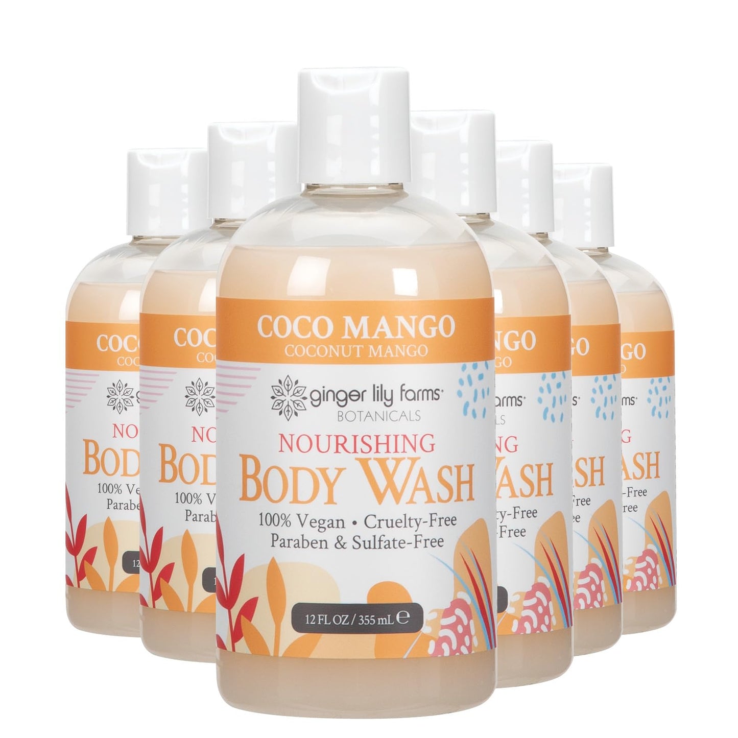 HotGinger Lily Farms Botanicals Nourishing Body Wash, Island Tranquility, 100% Vegan & Cruelty-Free, Green Tea Lemongrass Scent, 1 Gallon Refill (128 fl. oz.)