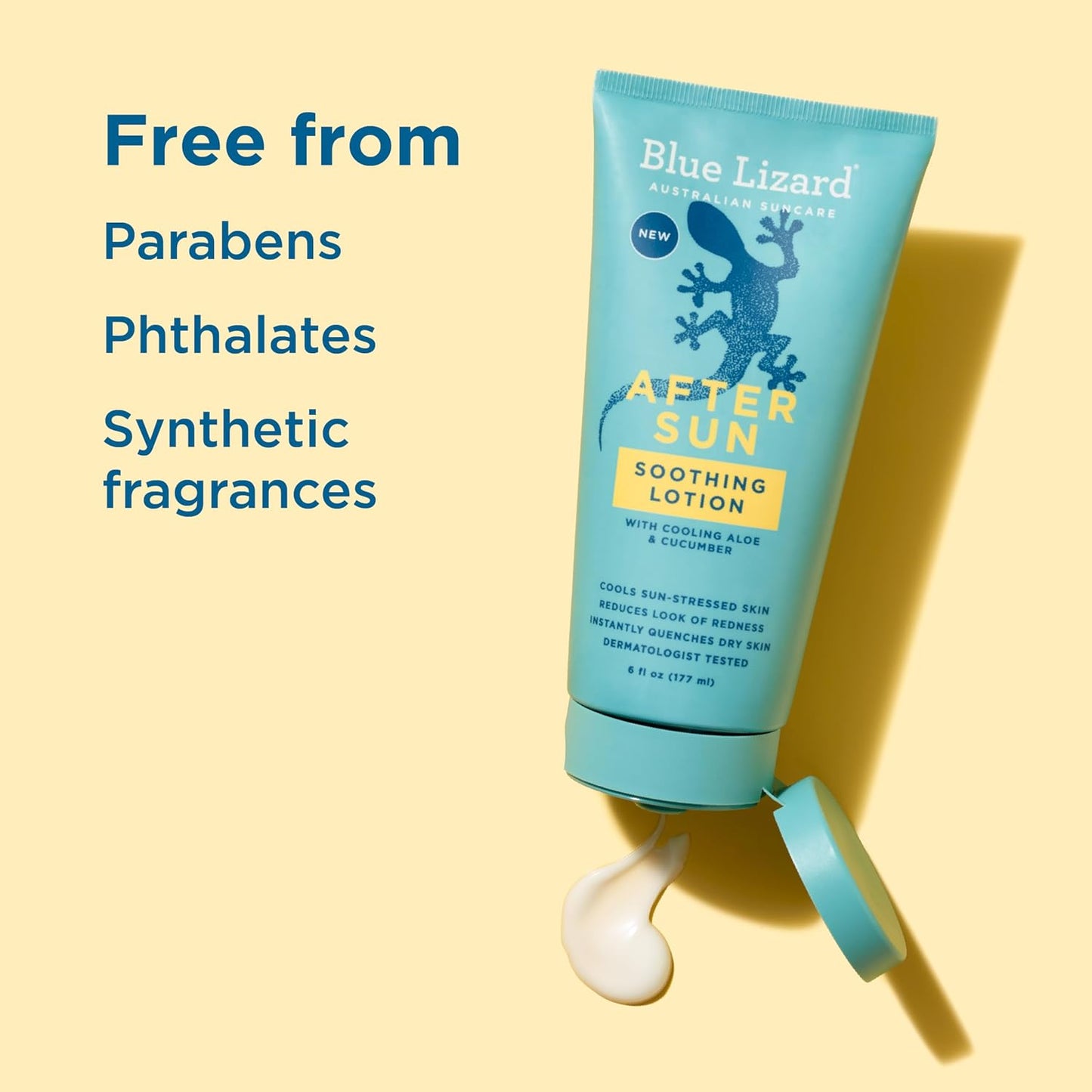 HotAfter Sun Soothing Lotion, Lightweight Formula with Shea Butter, Soothes and Moisturizes, Proven to Reduce the Look of Redness, Instant Hydration, Vegan, Hypoallergenic, 6 oz.