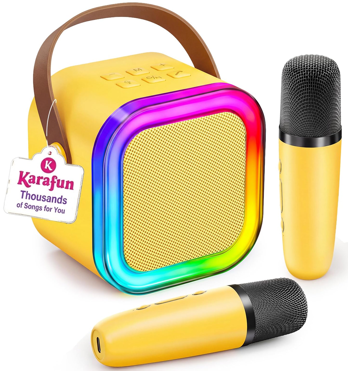 HotIROO Mini Karaoke Machine for Kids, 2026 TOP Toys Birthday Gifts Ideas for Girls Ages 4, 5, 6, 7, 8, 9, 10, 12+ Years Old, Portable MP3 Player with 2 Wireless Mics for Family Home Party