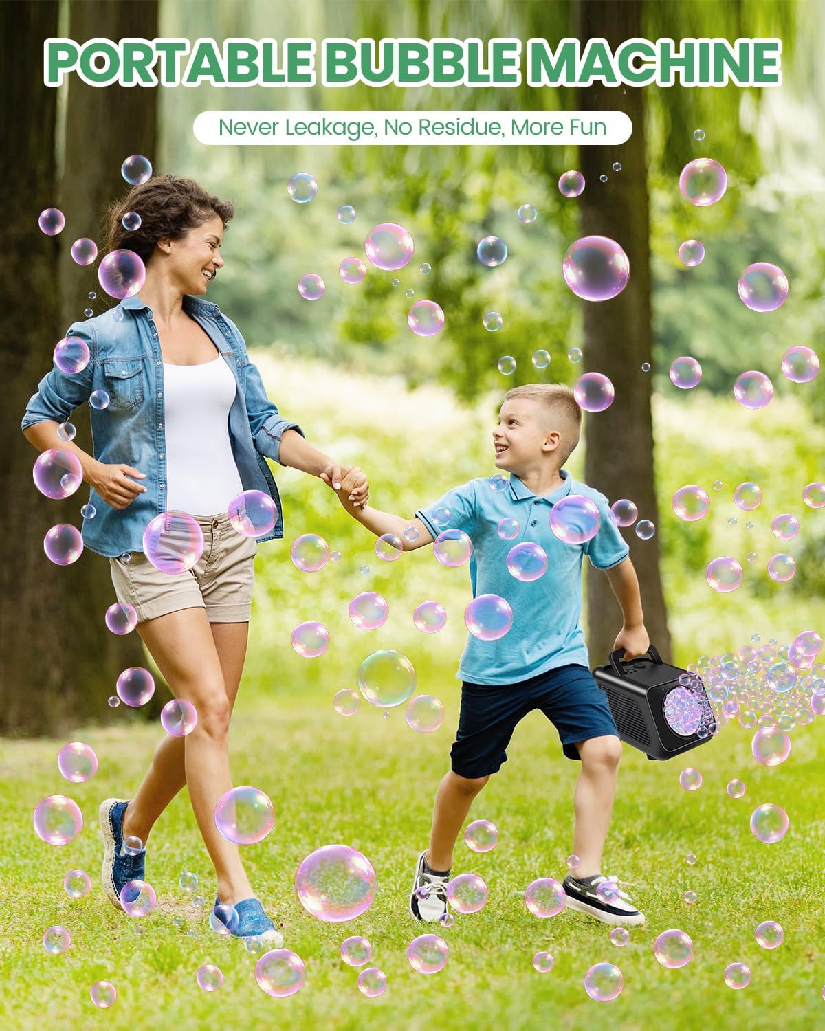 HotBubble Machine Automatic Bubble Blower for Kids: Battery Operated Bubble Maker for Toddlers 1-3 | 20000+ Bubbles Per Min Contain 6 AA Battery | Outdoor Toys for Parties Birthday Wedding