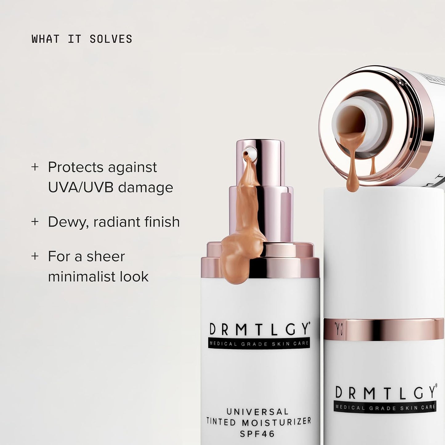 HotDRMTLGY Universal Tinted Moisturizer SPF 46 – Hydrating Dewy Tinted Sunscreen for Face with Zinc Oxide & Octinoxate – Niacinamide & Hyaluronic Acid – Broad Spectrum Lightweight Daily SPF, 1.7 oz