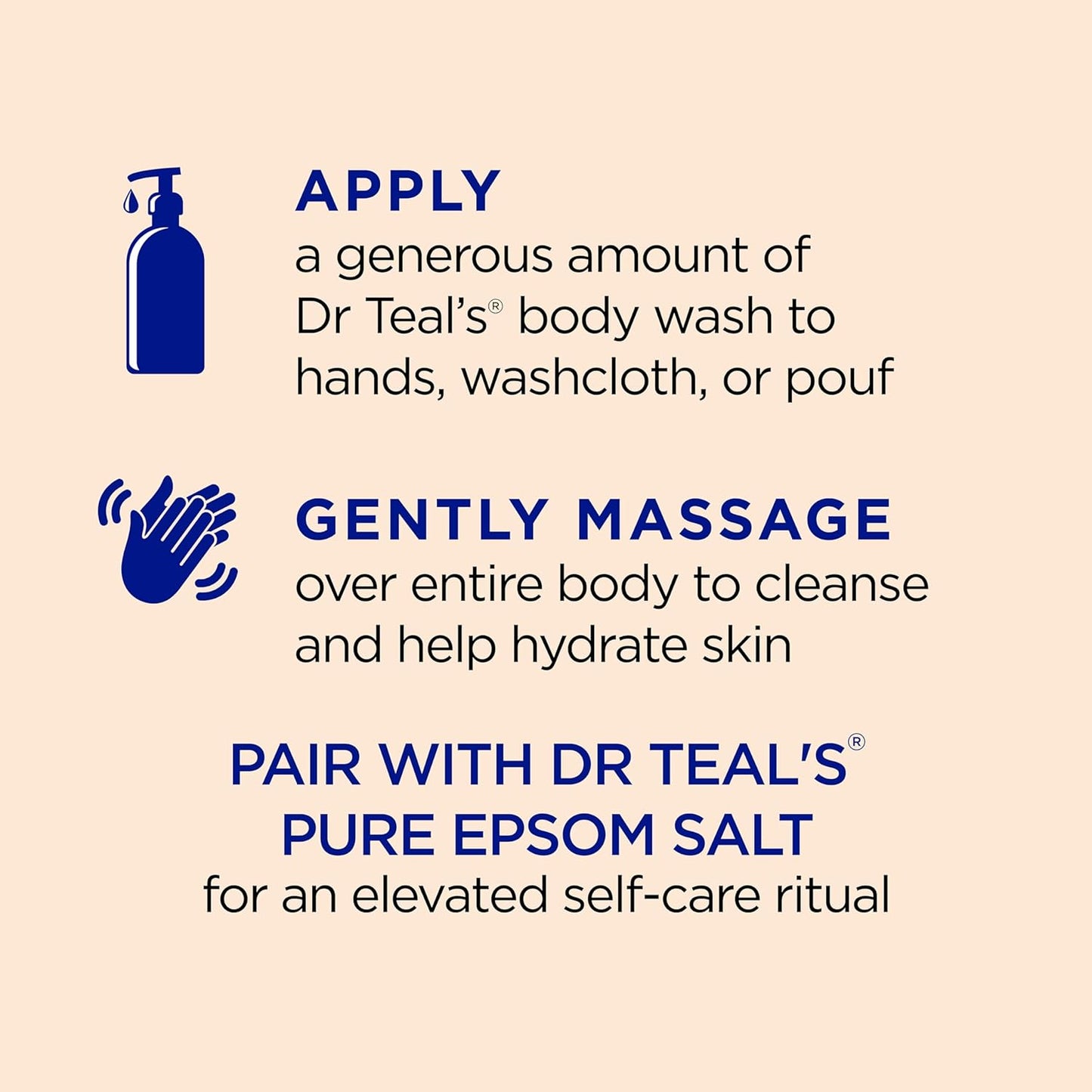 HotDr Teal's Body Wash with Pure Epsom Salt, Glow & Radiance with Vitamin C & Citrus Essential Oils, 24oz (Pack of 2)