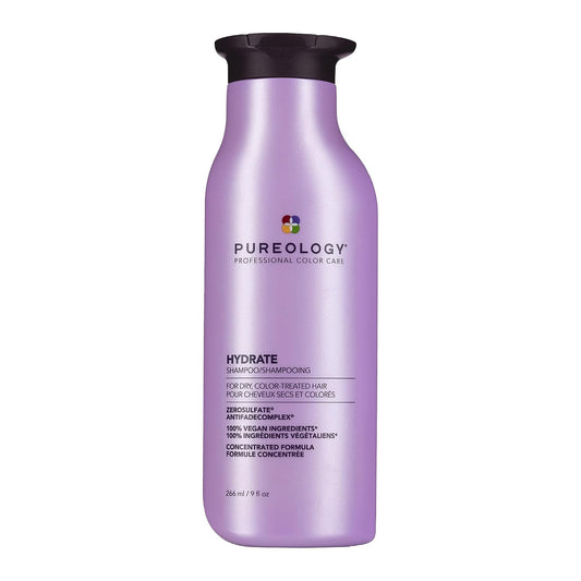 HotPureology Hydrate Shampoo - For Dry or Color Treated Hair, Moisturizing Shampoo For Hydration & Softness, With Rose Extract & Green Tea, Vegan & Sulfate-Free