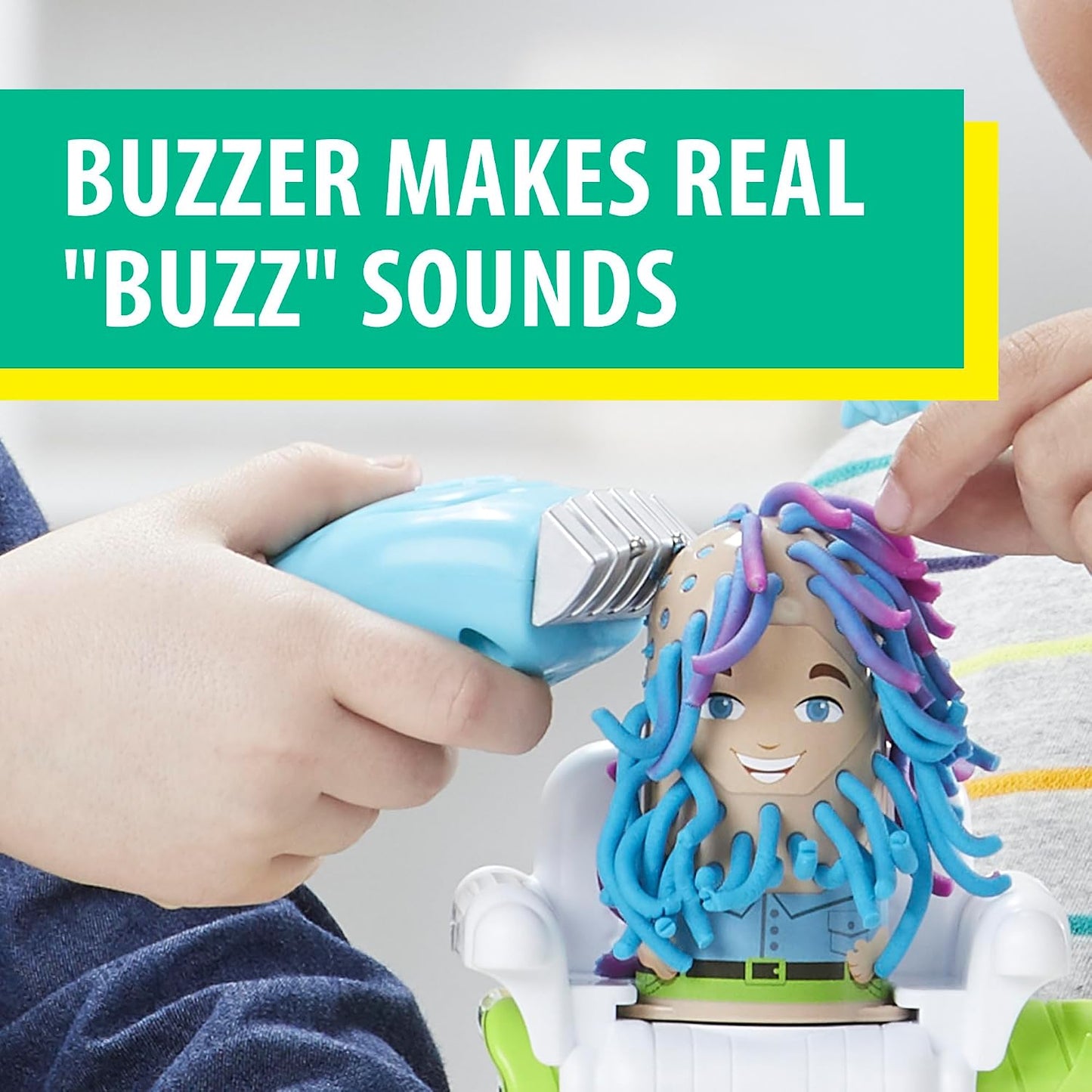 HotPlay-Doh Buzz 'n Cut Fuzzy Pumper Barber Shop Set, Electric Buzzer, 5 Colors of 2-Ounce Cans, Preschool Toys, Girls & Boys, Ages 3+ (Amazon Exclusive)