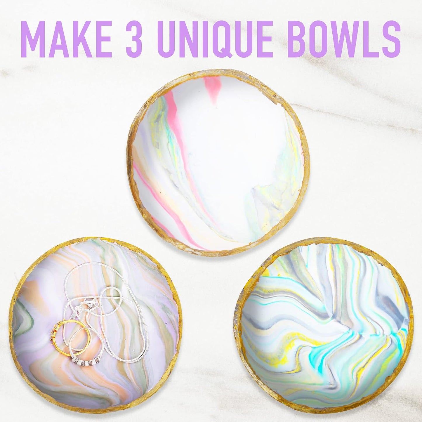 HotJOiFULi Make Your Own Clay Jewelry Bowls Arts and Crafts Kit for Girls Kids Ages 8 9 10 11 12 Years Old